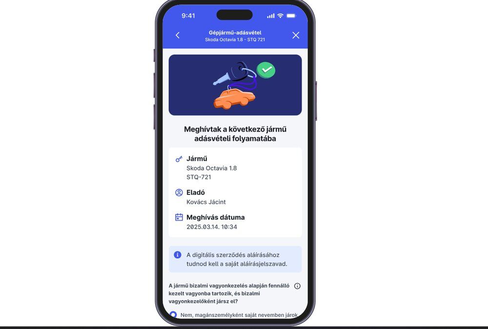 Már a gépjármű adásvétel is végigvihető a DÁP-appban.