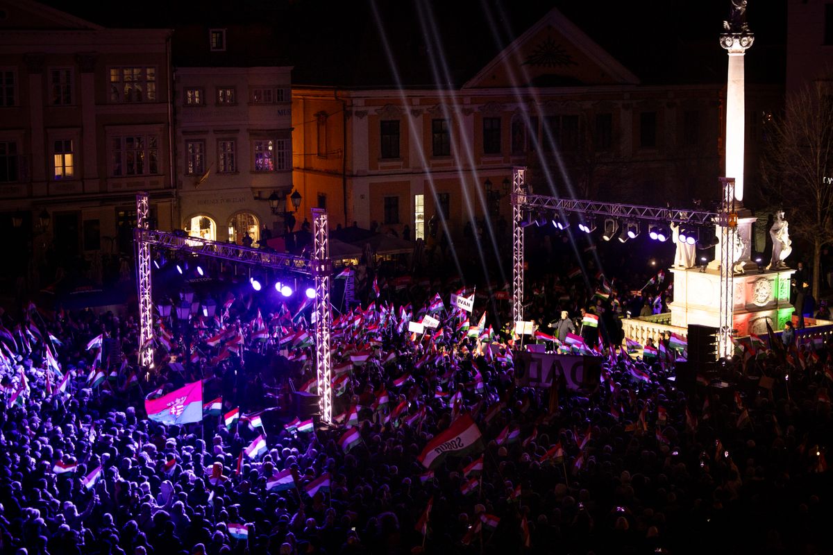 Orbán Viktor Győrben tartott beszédet.