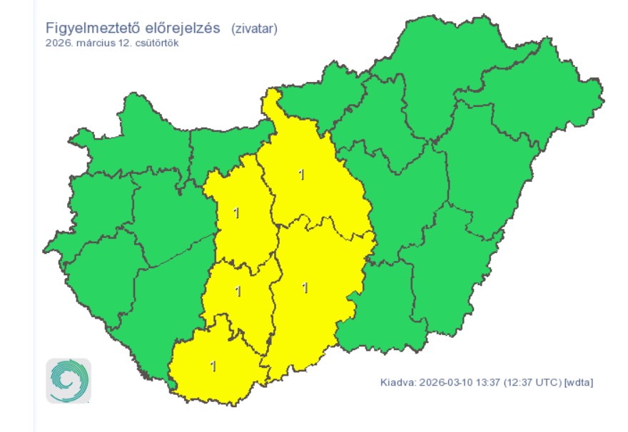 alt=A HungaroMet előrejelzései alapján három részre szakad az ország 