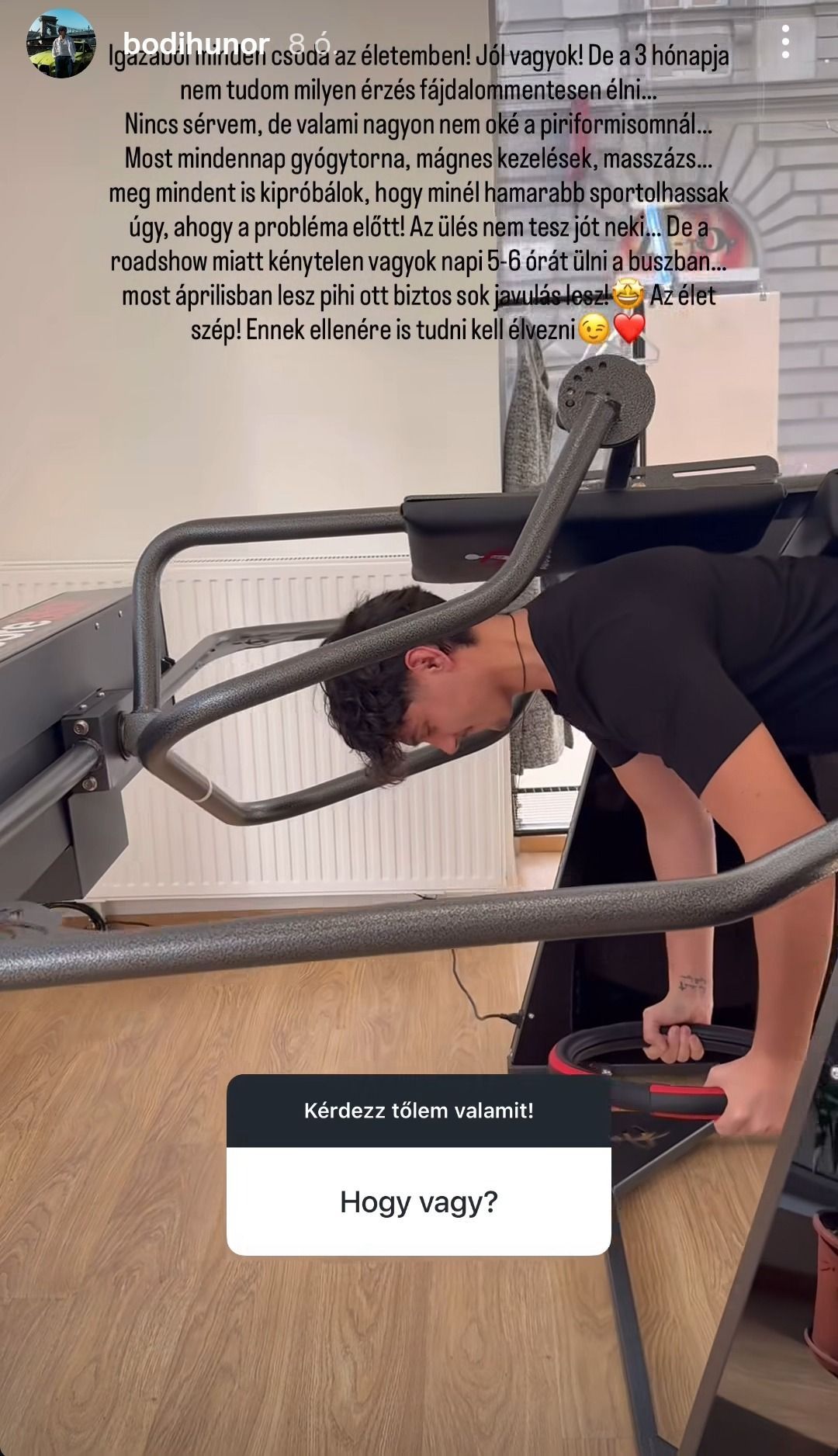 Bódi Hunor komoly fájdalmakkal él már lassan három hónapja.