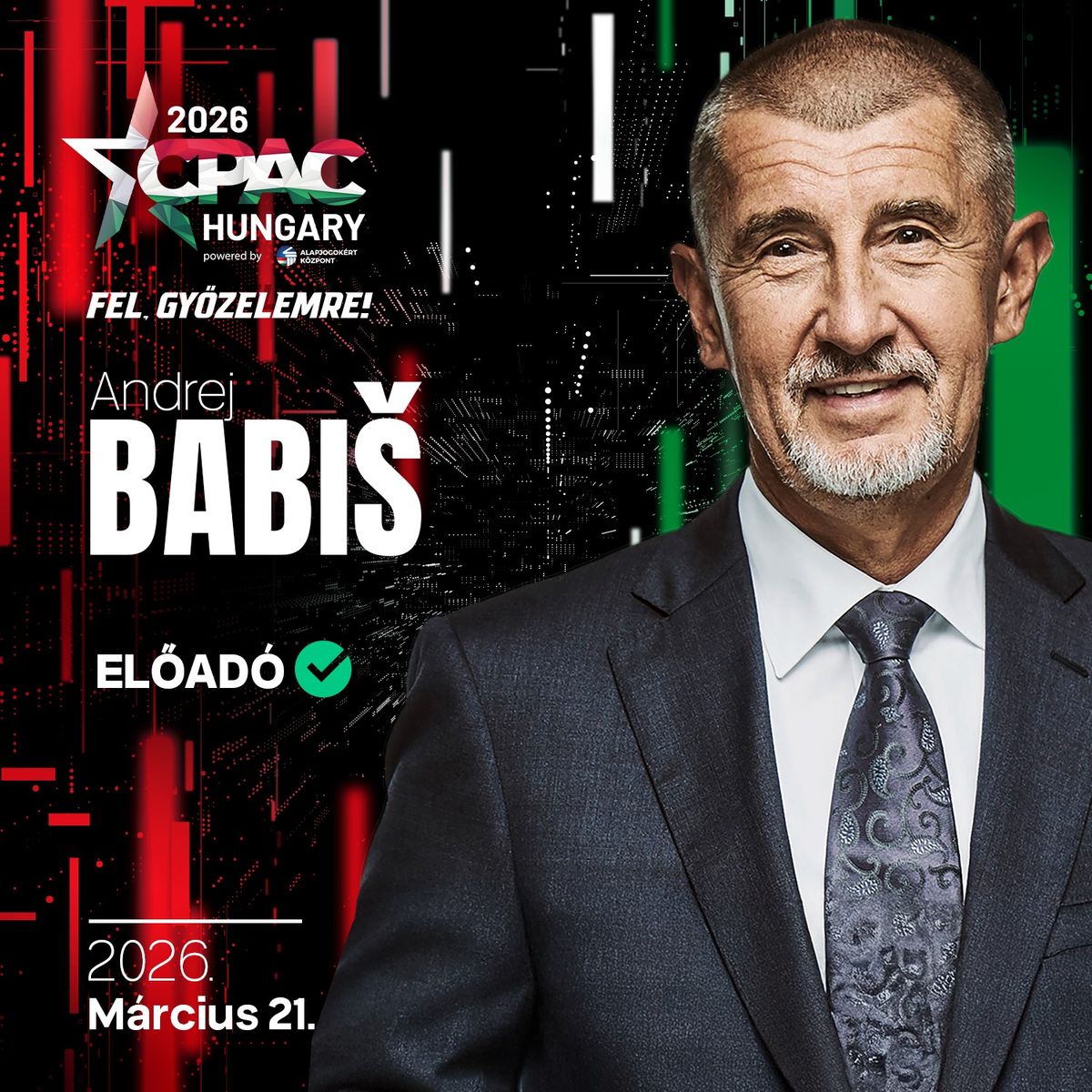 Andrej Babiš is kiáll Magyarország mellett a CPAC Hungary-n.