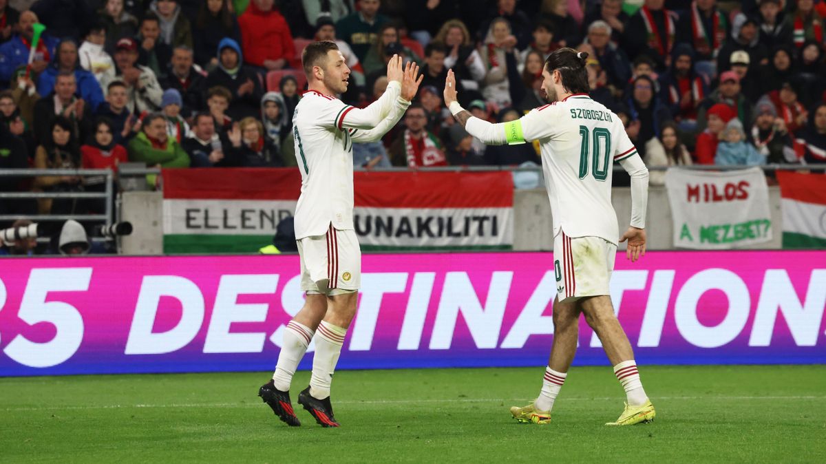 Bárány Donát (jobbra) bemutatkozott a válogatottban a magyar-szlovén meccsen