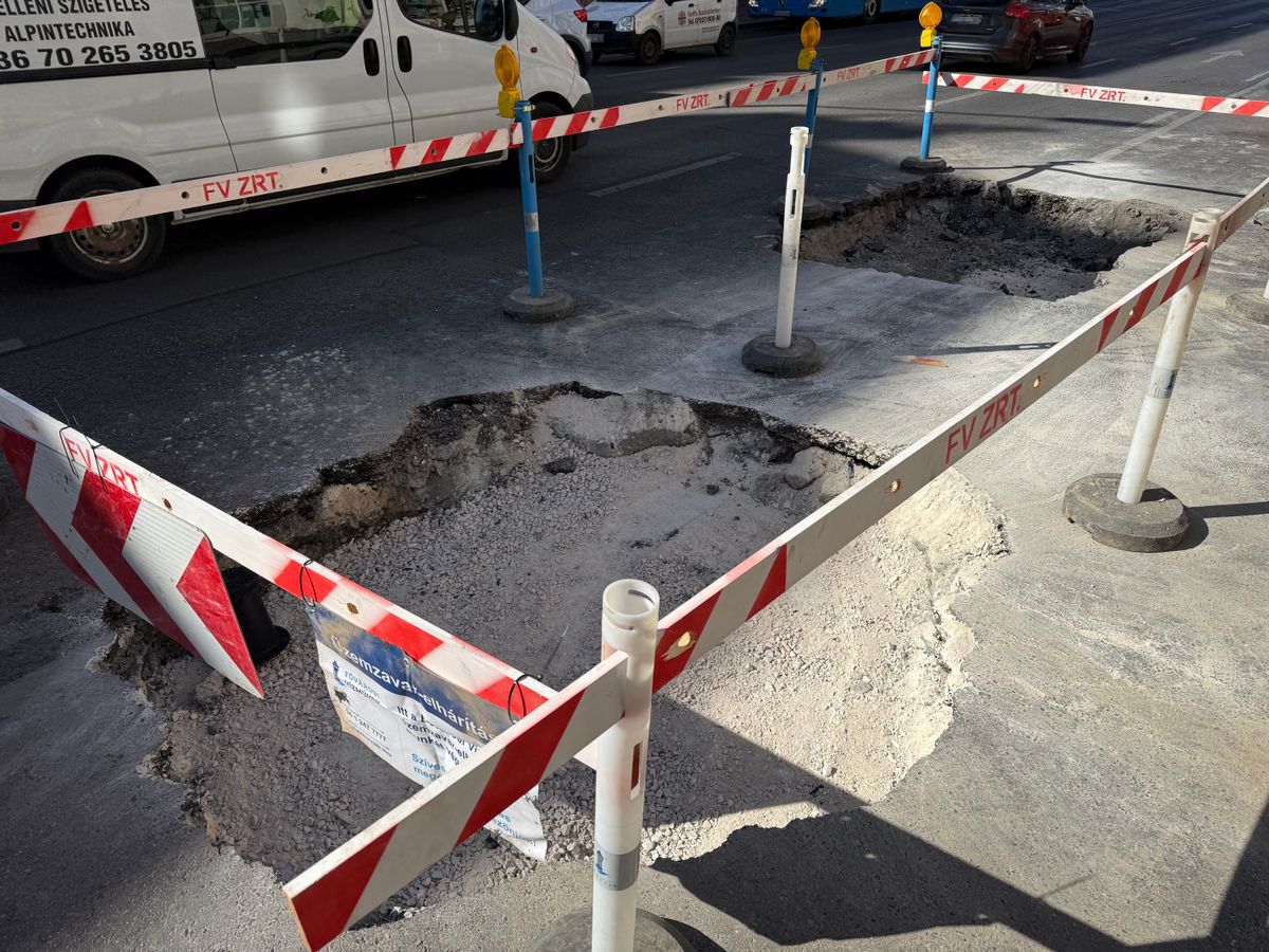 Beszakadt út dugó elhárítás