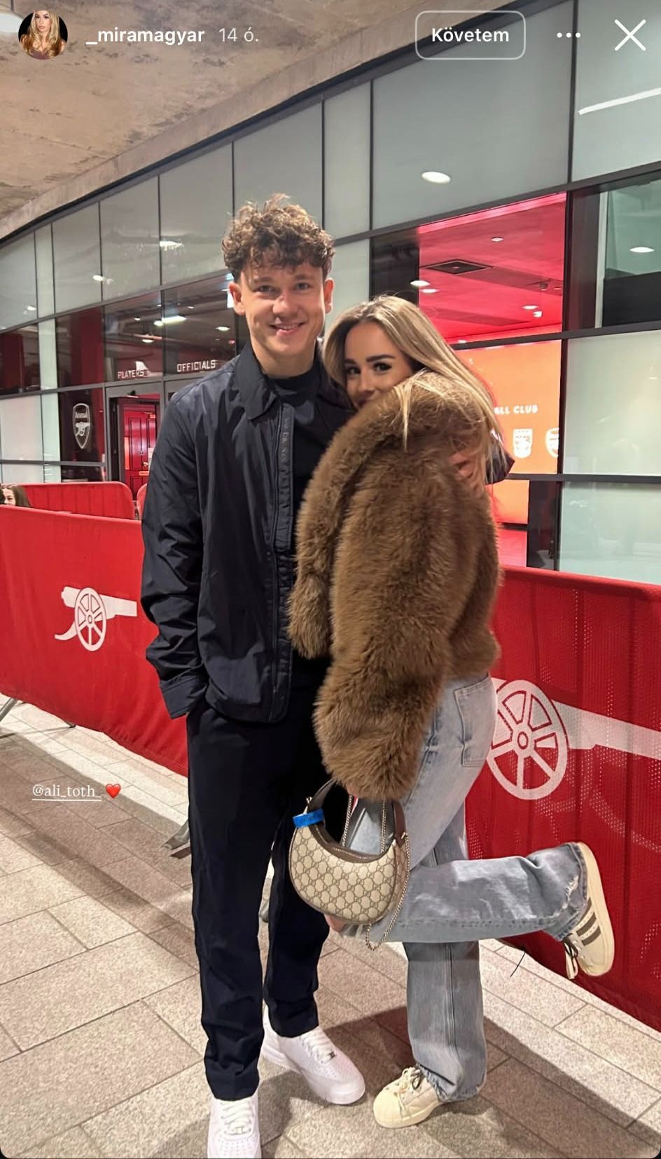 Tóth Alex és barátnője, Mira együtt örültek a Bournemouth sikerének