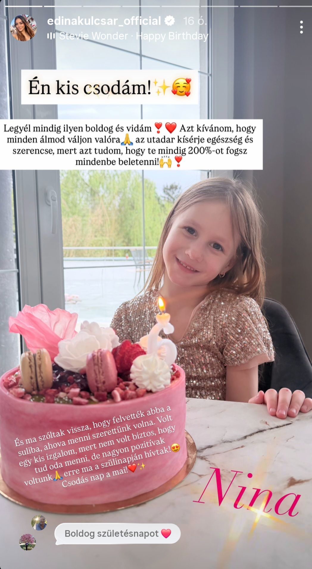 Kulcsár Edina kislánya igazi csajos tortát kapott hatodik születésnapjára.