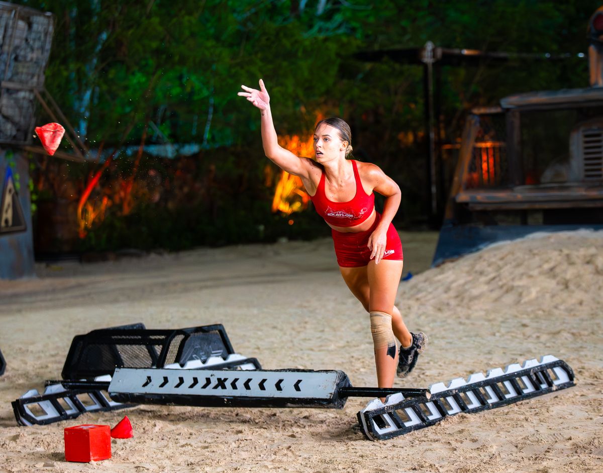 Az Exatlon ügyességi feladataiban egyre jobb Karvalics Eszter. 