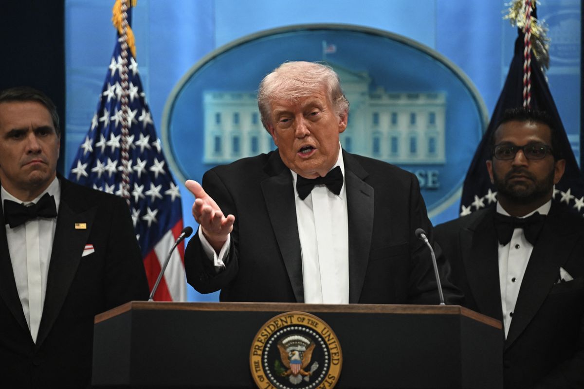 US President Donald Trump speaks in Washington D.C