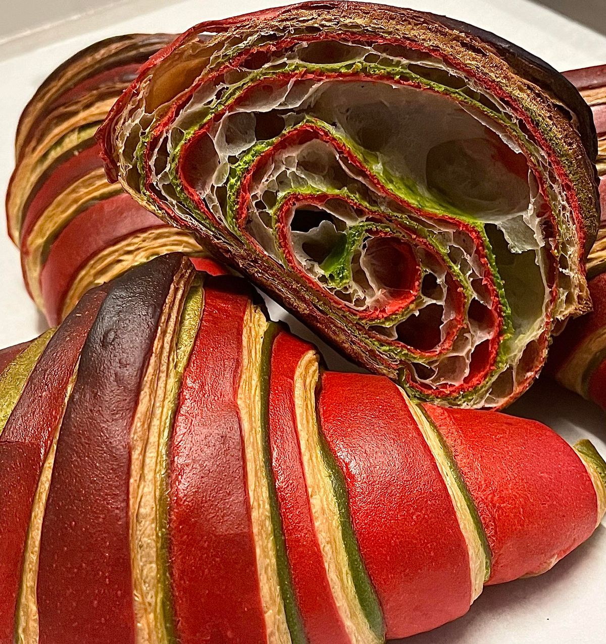 Egyik különlegességük ez a tricolor (háromszínű) croissant