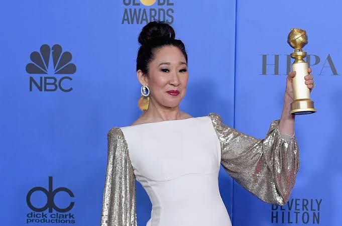 Sandra Oh izzadt, amikor meglátta hősét. Fotó: Facebook/Sandra Oh